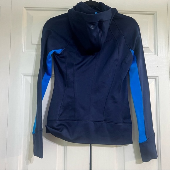 Athleta Strength Cozy Hoodie Full Zip Jacket Macaw Navy Royal Blue Size XS - Picture 7 of 10